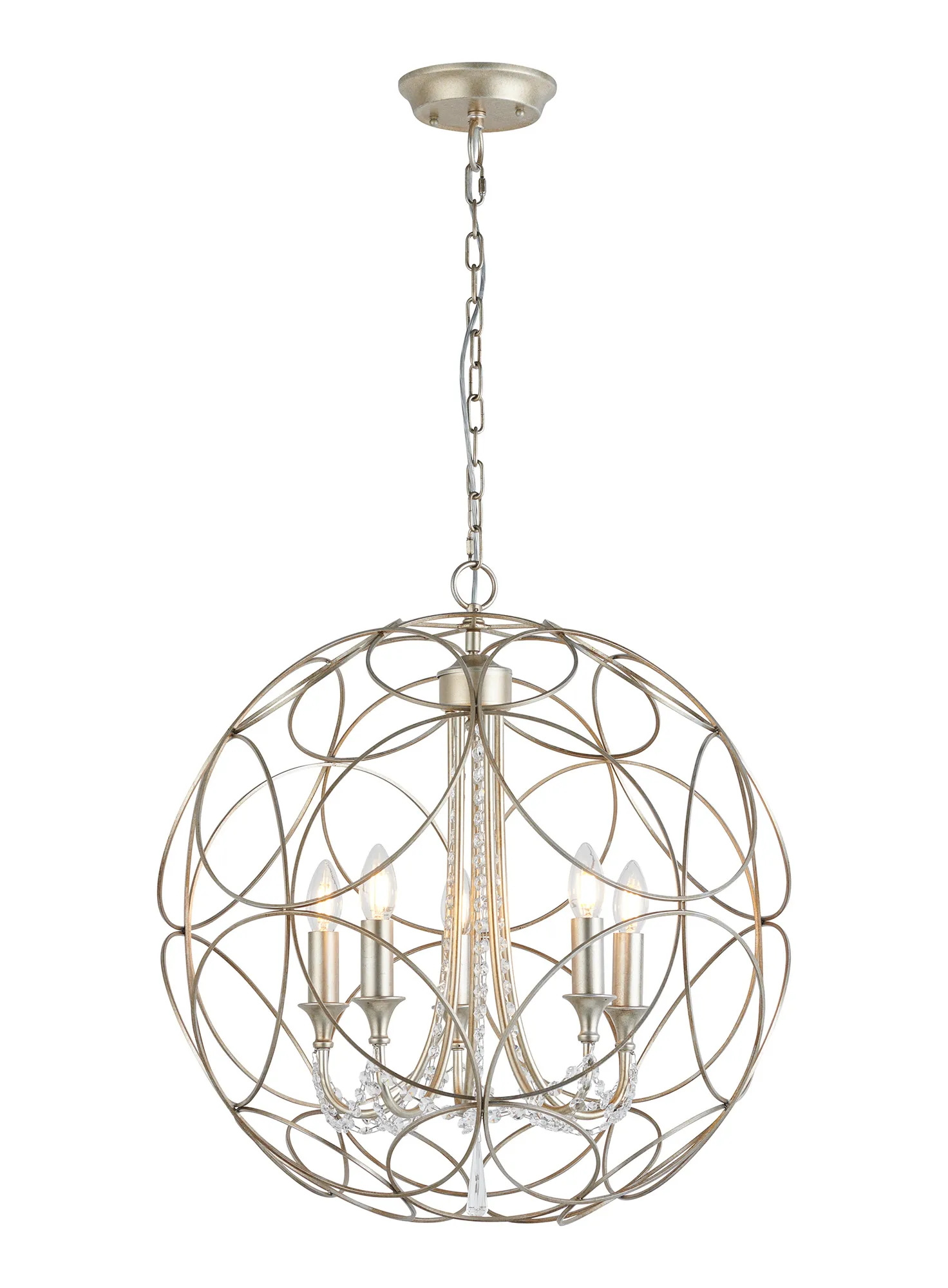 Celine Crystal Ceiling Lights Diyas Spherical Crystal Fittings